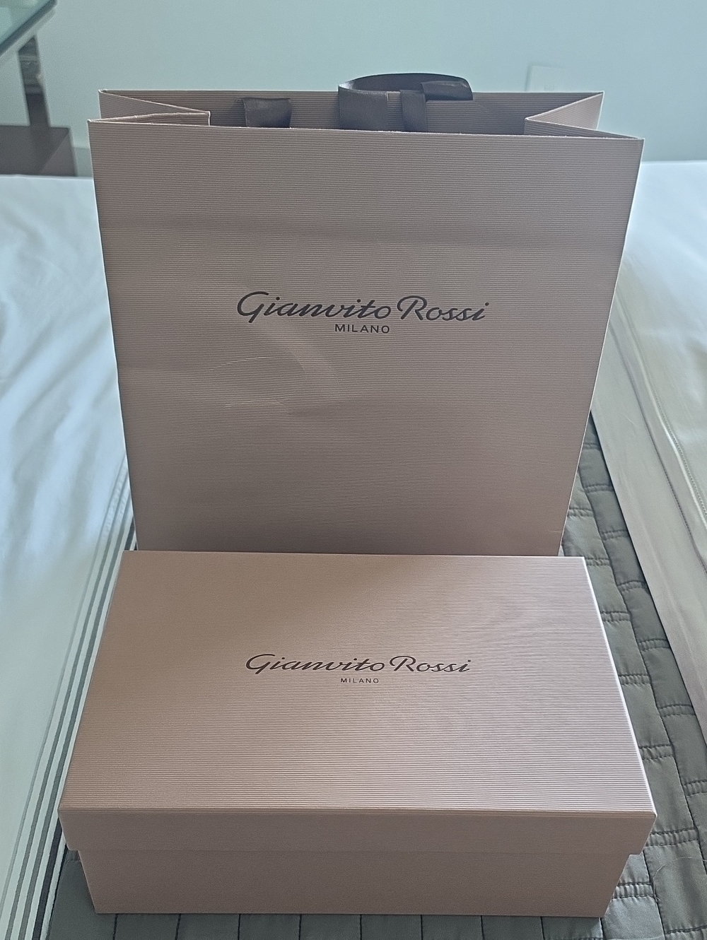 Gianvito Rossi Blush Pink Gift Bag and Box Set